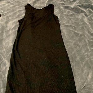 MIDI style ribs tank dress in black